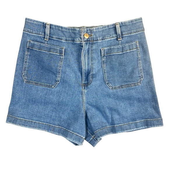 Lauren Conrad High Rise Denim Shorts Size 16 Light Wash Casual Pocket Front - Picture 2 of 10